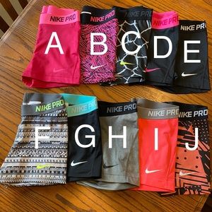 Nike pro shorts (10 total)